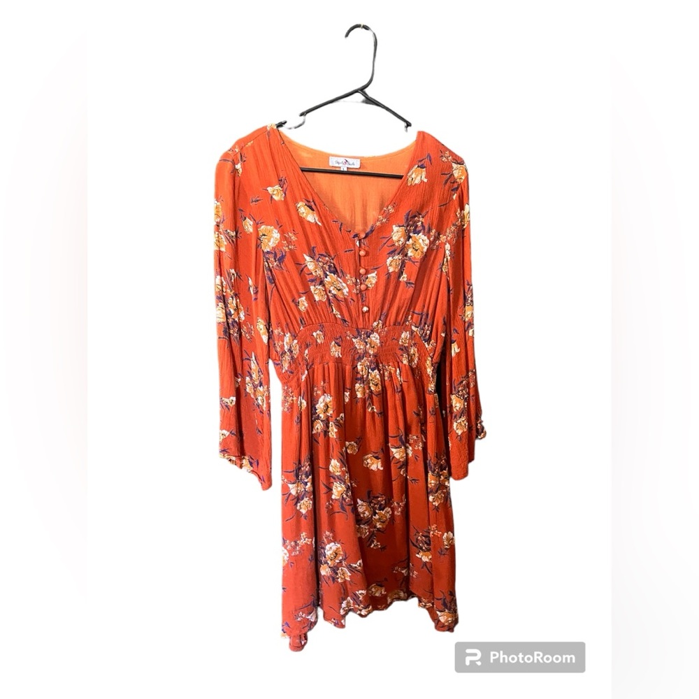 Perfectly Priscilla Rust Floral Dress